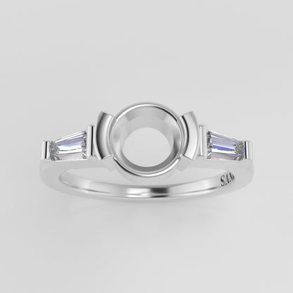 The Wolfe | 14k | White | Size 7 | Stone MOS160 | Moss Ring Box | Custom Engraving:  +$0