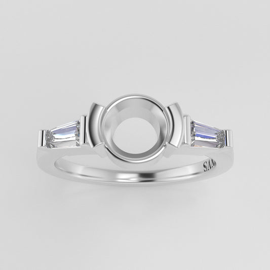 The Wolfe | Platinum | White | Size 8.5 | Stone Moissanite | Radiant | 7x5mm | Dune Ring Box | Custom Engraving:  +$0