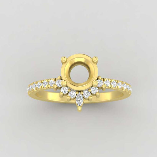The Stella | 18k | Yellow | Size 9 | Stone MG4 | Pink Ring Box | Custom Engraving:  +$0