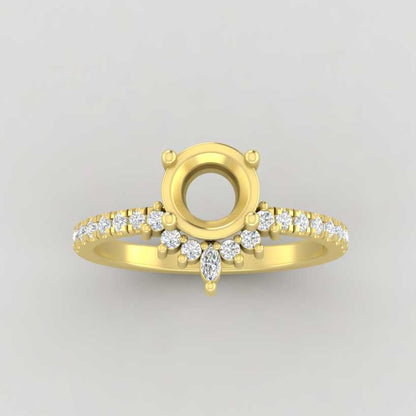 The Stella | 14k | Yellow | Size 5 | Stone KT60 | Gray Ring Box | Custom Engraving:  +$0