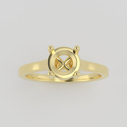 The Nova | 18k | Yellow | Size 8 | Stone EMC25 | Apricot Ring Box | Custom Engraving:  +$0