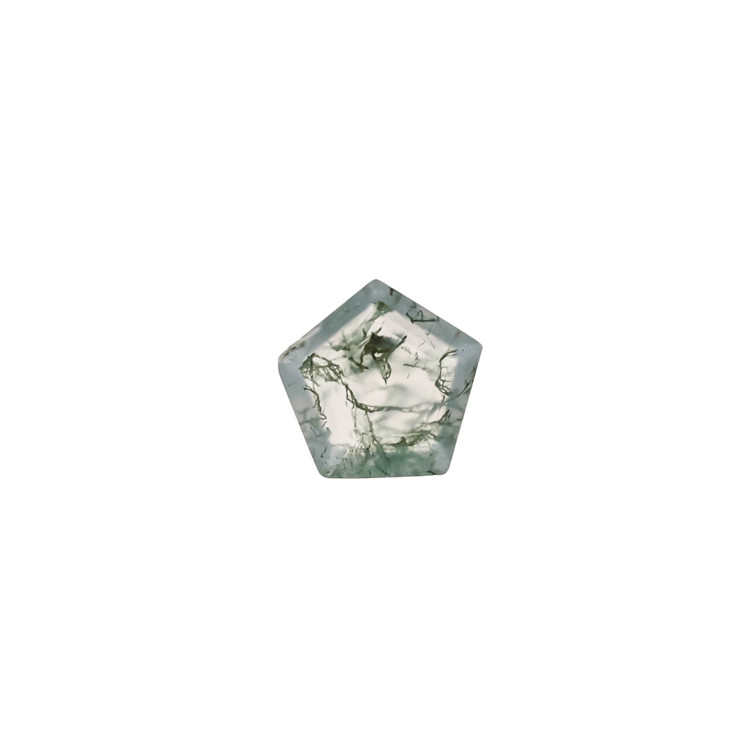 The Mini Luna | 14k | White | Size 6.5 | Stone MOS9 | Cinque Ring Box | Custom Engraving:  +$0