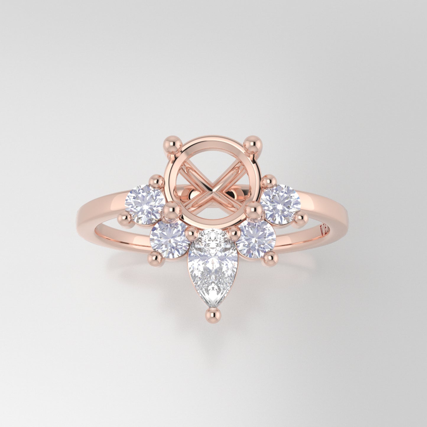 The Celeste | 18k | Rose | Size 5.5 | Stone MOS48 | Pink Ring Box | Custom Engraving:  +$0