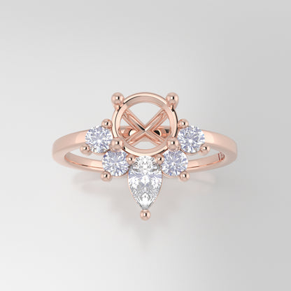 The Celeste | 18k | Rose | Size 5.5 | Stone MOS48 | Pink Ring Box | Custom Engraving:  +$0