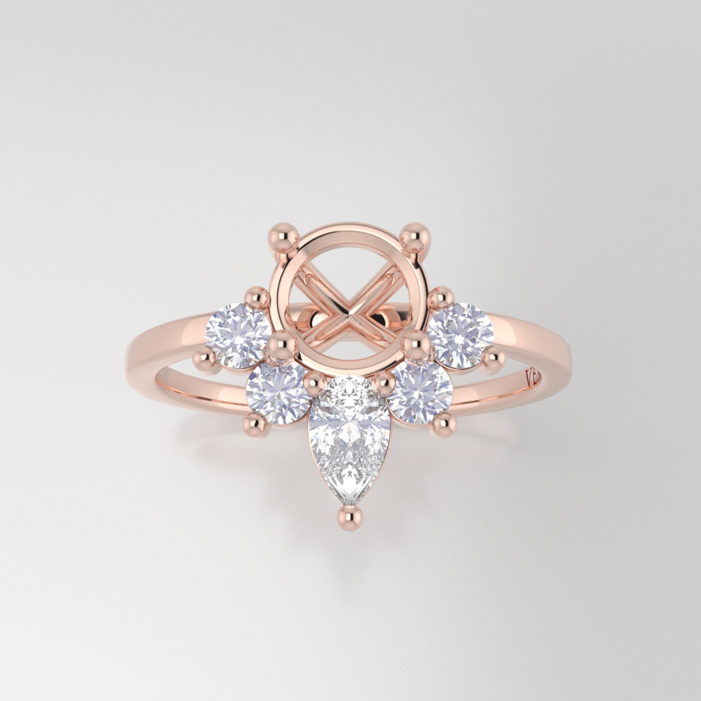 The Celeste | 14k | Rose | Size 7 | Stone MOS261 | Moss Ring Box | Custom Engraving:  +$0