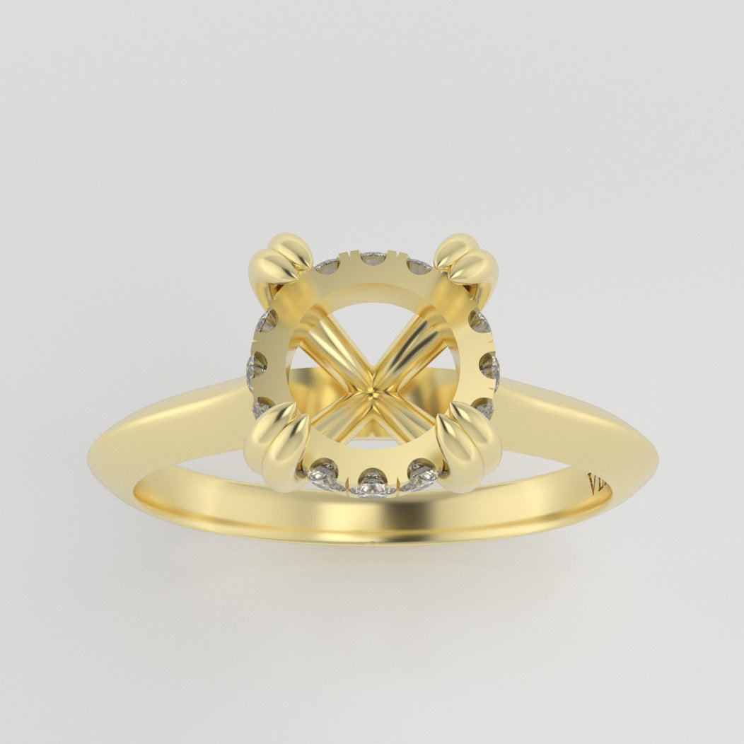 The Eden | 14k | Yellow | Size 5.25 | Stone AQ11 | Lagoon Ring Box | Custom Engraving:  +$0
