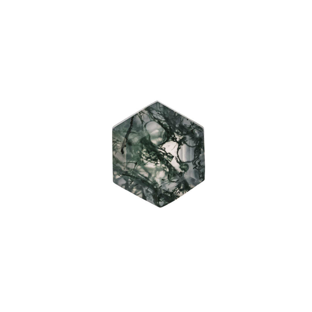 The Mira | 18k | White | Size 8 | Stone MOS5 | Moss Ring Box | Custom Engraving:  +$0