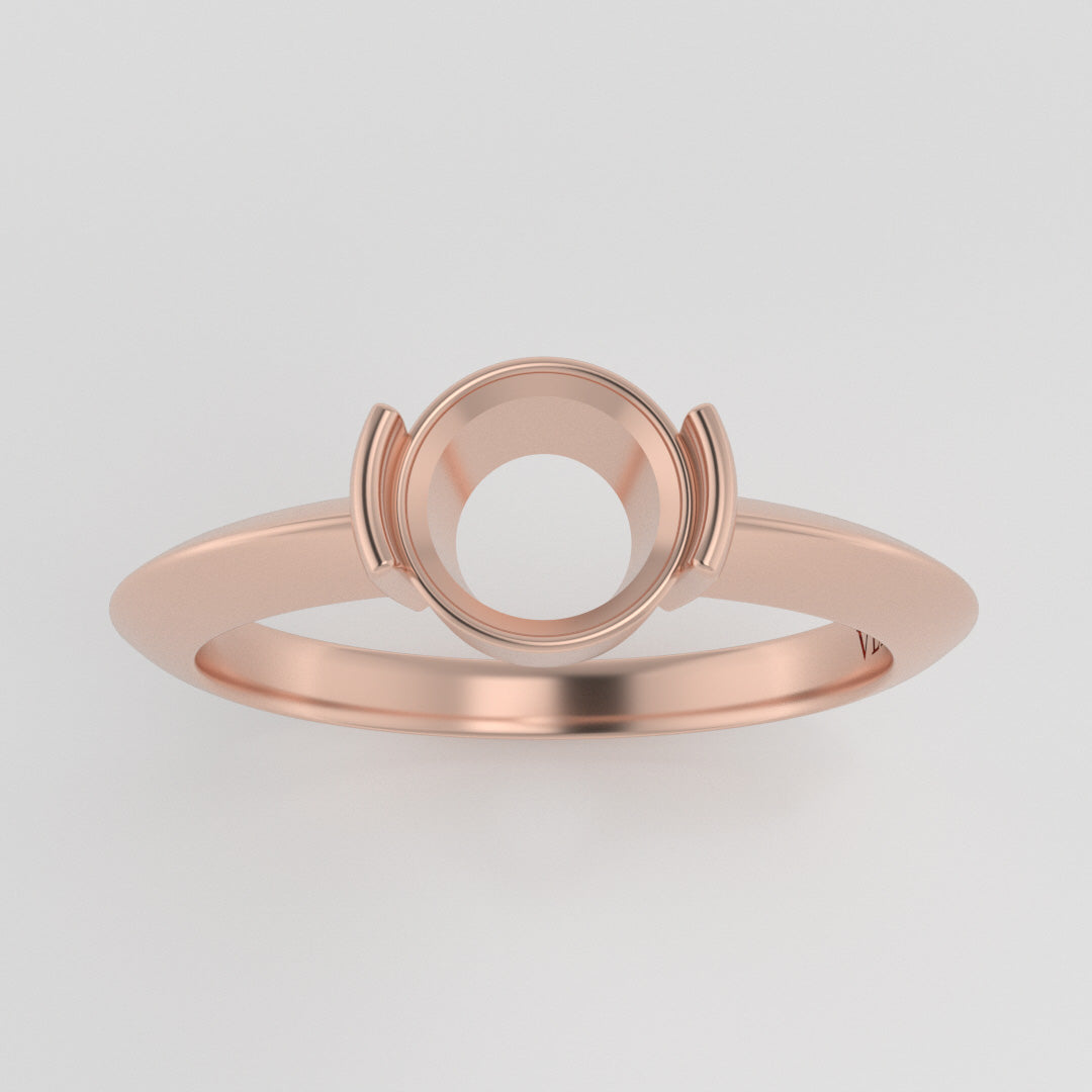 The Lyra | 14k | Rose | Size 7.25 | Stone MOS187 | Gray Ring Box | Custom Engraving:  +$0