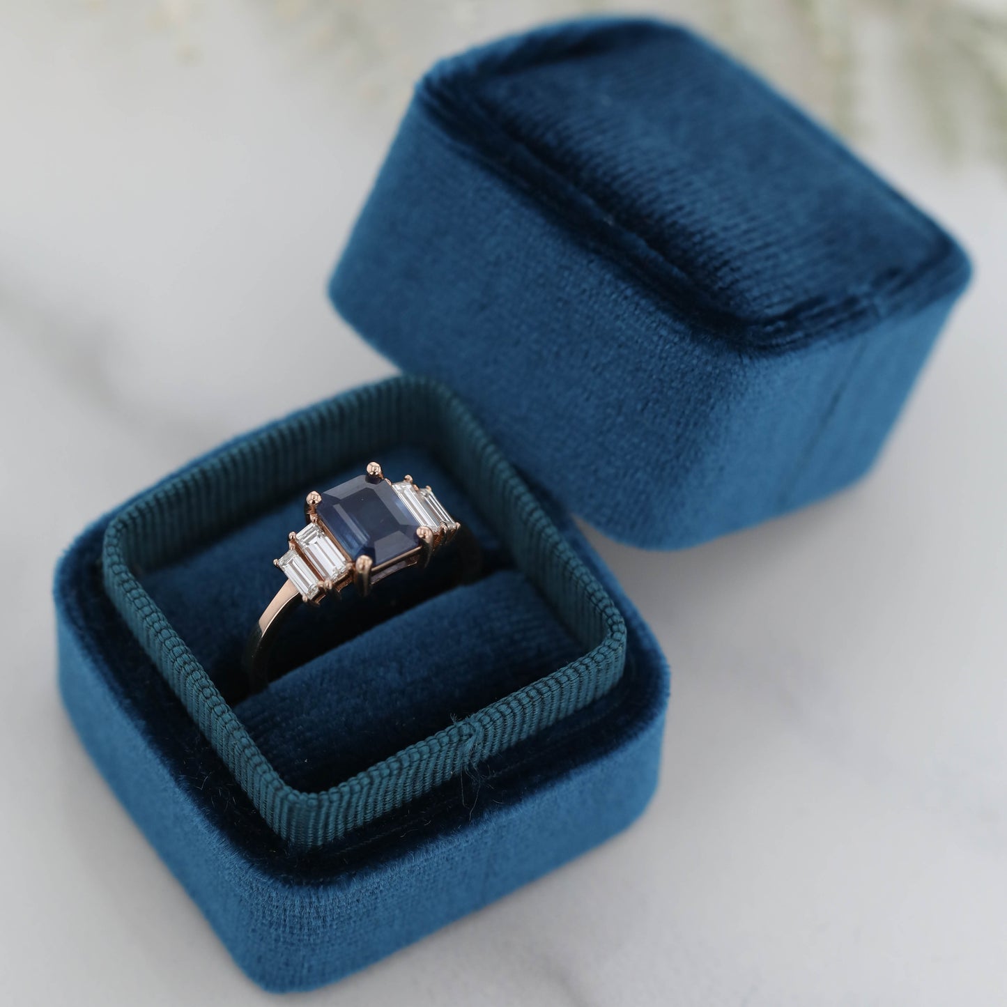 The Estelle | 14k | Yellow | Size 4.5 | Stone MOS57 | Blue Ring Box | Custom Engraving:  +$0