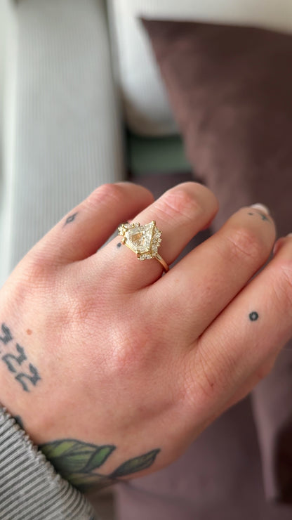 The Talia | 2.04ct Shield Lab Diamond | Yellow Gold