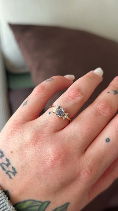 The Mini Luna | 1.12ct Hexagon Sapphire | Yellow Gold