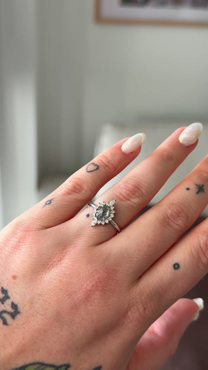 The Sienna | 1.02ct Oval Salt & Pepper Diamond | White Gold