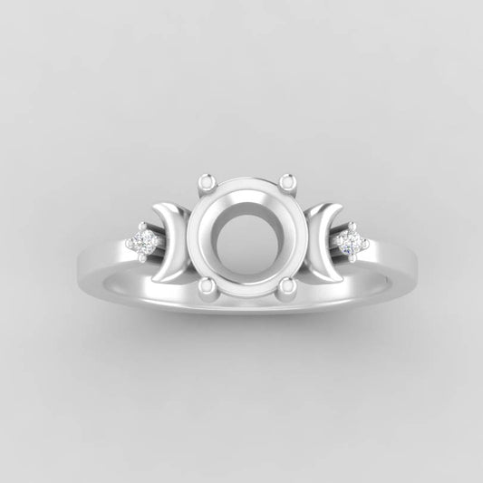 The Selene | 14k | White | Size 7 | Stone PD16 | Dune Ring Box | Custom Engraving:  +$0