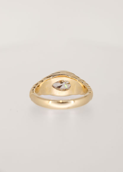 The Ribbed Vulcan | 1.51ct Lab Pear Diamond | Yellow Gold