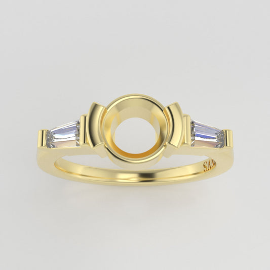 The Wolfe | 14k | Yellow | Size 6.25 | Stone MOS6 | Moss Ring Box | Custom Engraving: JAIL +$75