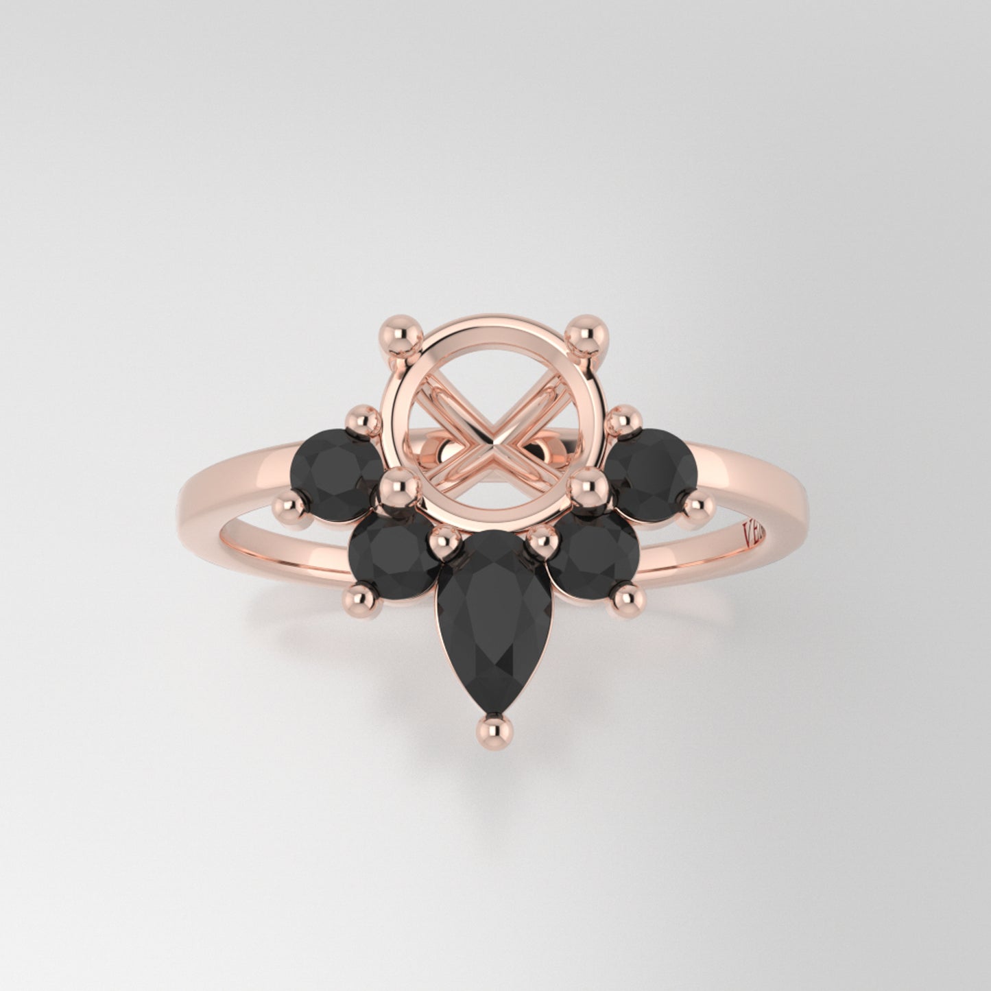 The Estelle | 14k | Rose | Size 4.75 | Stone KT14 | Apricot Ring Box | Custom Engraving:  +$0
