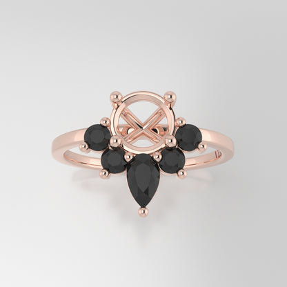 The Estelle | 14k | Rose | Size 4.75 | Stone KT14 | Apricot Ring Box | Custom Engraving:  +$0