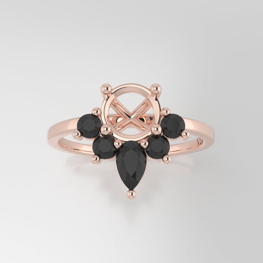 The Estelle | 14k | Rose | Size 4.75 | Stone KT14 | Apricot Ring Box | Custom Engraving:  +$0