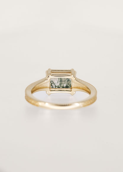 The Sage | 1.22ct Emerald Moss Agate | Yellow Gold