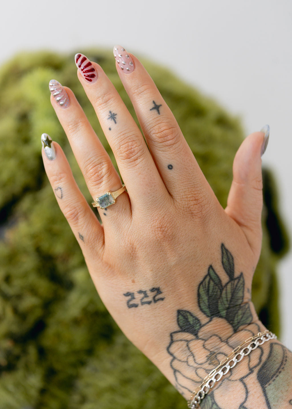 The Sage | 1.22ct Emerald Moss Agate | Yellow Gold