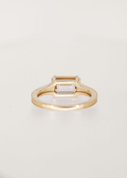 The Sage | 2.13ct Emerald Cut Lab Champagne Diamond | Yellow Gold