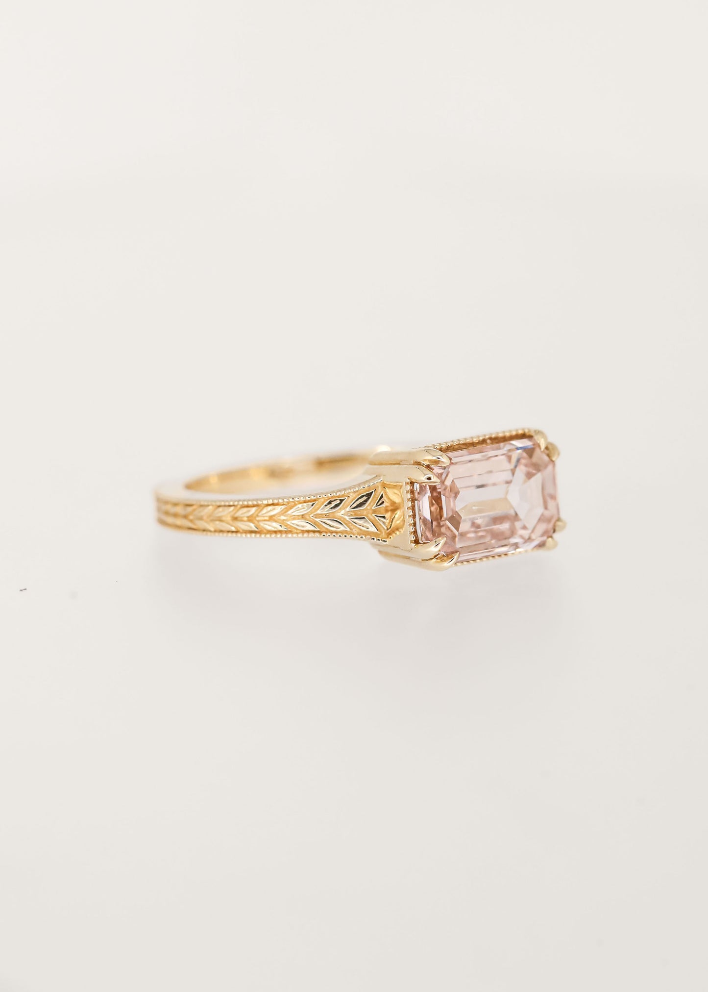The Sage | 2.13ct Emerald Cut Lab Champagne Diamond | Yellow Gold