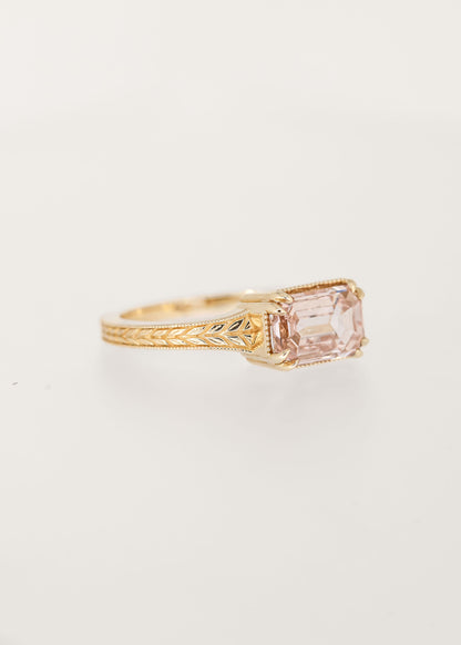 The Sage | 2.13ct Emerald Cut Lab Champagne Diamond | Yellow Gold