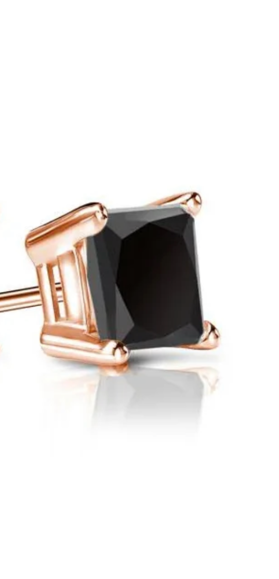 Square Black Diamond Earrings for Nolan