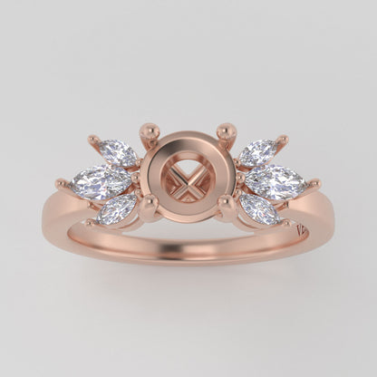 The Mini Luna | 14k | Rose | Size 8.25 | Stone MG14 | Dune Ring Box | Custom Engraving:  +$0