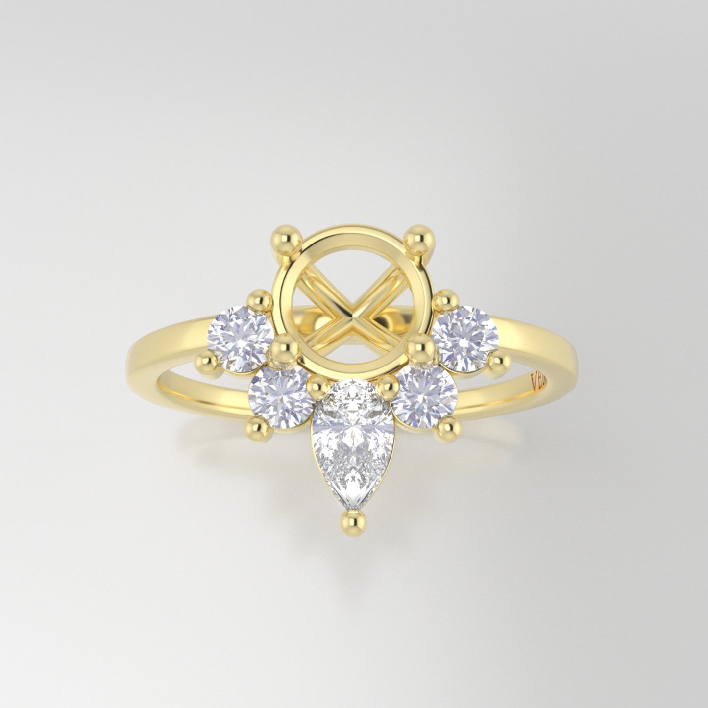 The Celeste | 14k | Yellow | Size 8.25 | Stone EM36 | Green Ring Box | Custom Engraving:  +$0