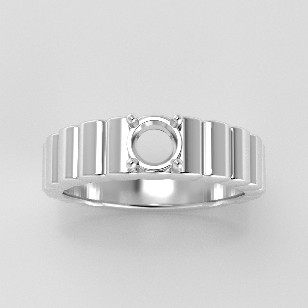 The Lynx | 14k | White | Size 5.5 | Stone EMC26 | Gray Ring Box | Custom Engraving:  +$0