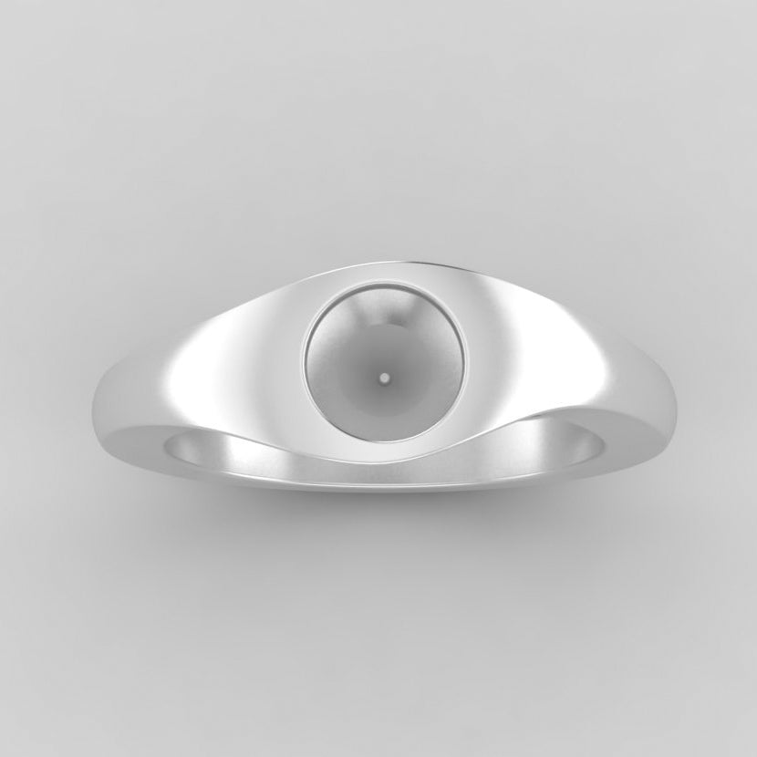 The Apollo | Platinum | White | Size 6 | Stone EM39 | Apricot Ring Box | Custom Engraving:  +$0