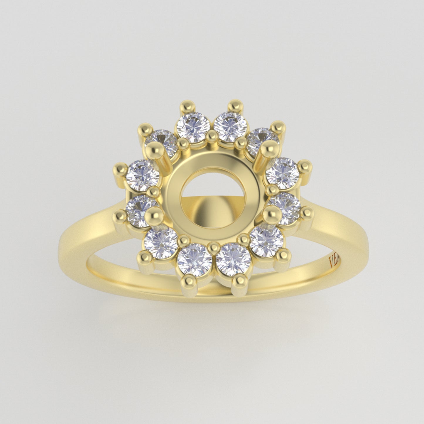 The Soleil | 14k | Yellow | Size 6 | Stone Moissanite | Marquise | 13x6.5mm | Cinque Ring Box | Custom Engraving:  +$0