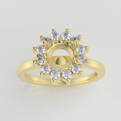 The Soleil | 14k | Yellow | Size 6 | Stone Moissanite | Marquise | 13x6.5mm | Cinque Ring Box | Custom Engraving:  +$0