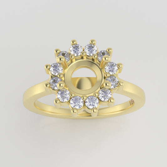 The Soleil | 14k | Yellow | Size 7.5 | Stone RB41 | Moss Ring Box | Custom Engraving:  +$0