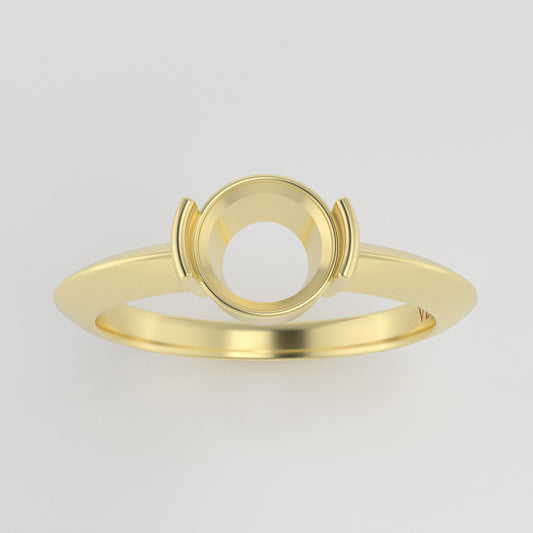 The Lyra | 14k | Yellow | Size 8 | Stone MOS146 | Gray Ring Box | Custom Engraving:  +$0