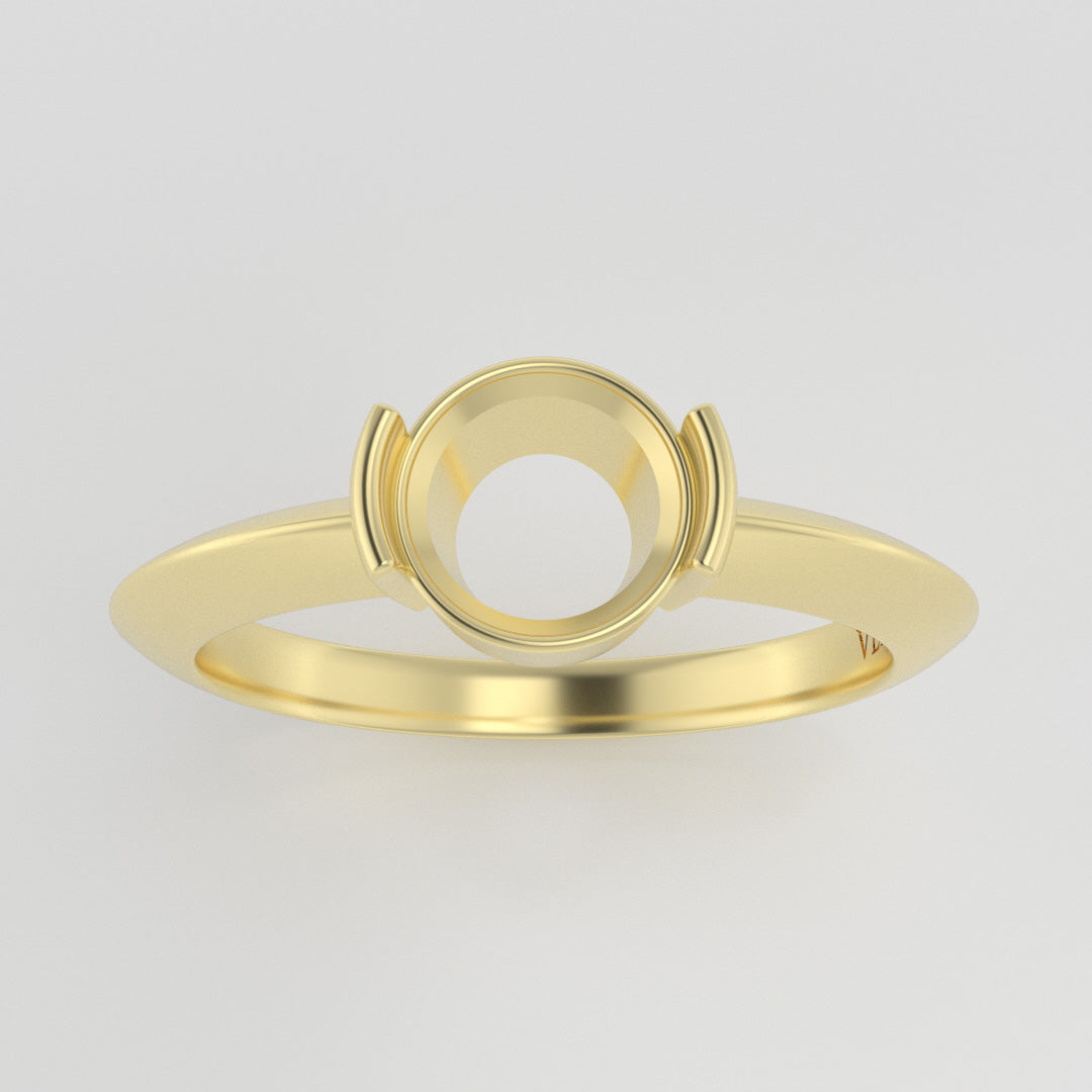 The Lyra | 14k | Yellow | Size 5 | Stone KT47 | Moss Ring Box | Custom Engraving:  +$0