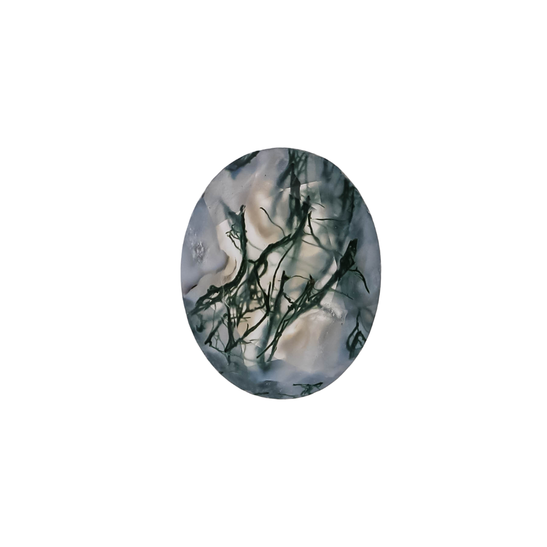 The Aurora | 14k | White | Size 8 | Stone MOS294 | Lagoon Ring Box | Custom Engraving:  +$0