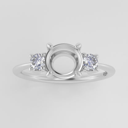 The Orion | 18k | White | Size 6 | Stone CLR55 | Dune Ring Box | Custom Engraving:  +$0