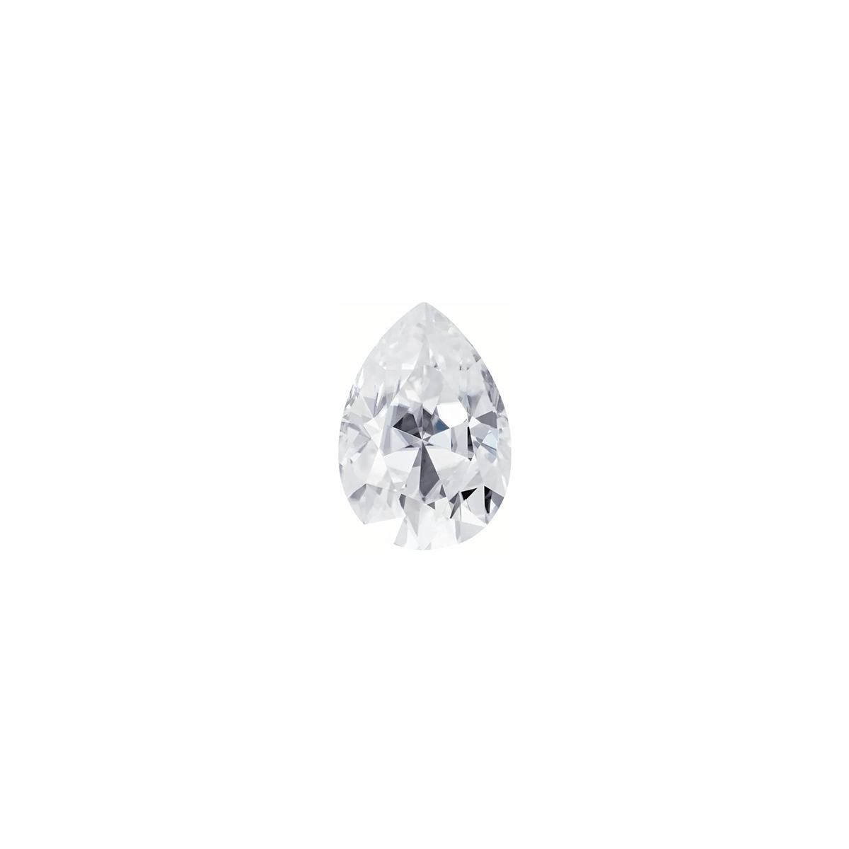 The Celeste | Platinum | White | Size 5.25 | Stone Moissanite | Pear | 8x5mm | Rainforest Ring Box | Custom Engraving:  +$0