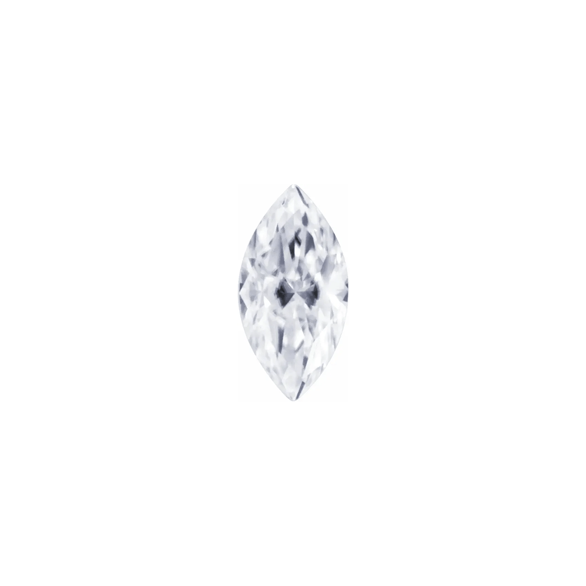 The Vega | 14k | White | Size 8.25 | Stone Moissanite | Marquise | 11x5.5mm | Rainforest Ring Box | Custom Engraving:  +$0