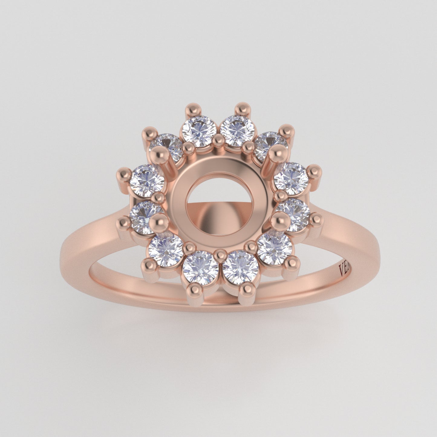 The Soleil | 14k | Rose | Size 8 | Stone Moissanite | Pear | 9x6mm | Cinque Ring Box | Custom Engraving: I Love You +$75