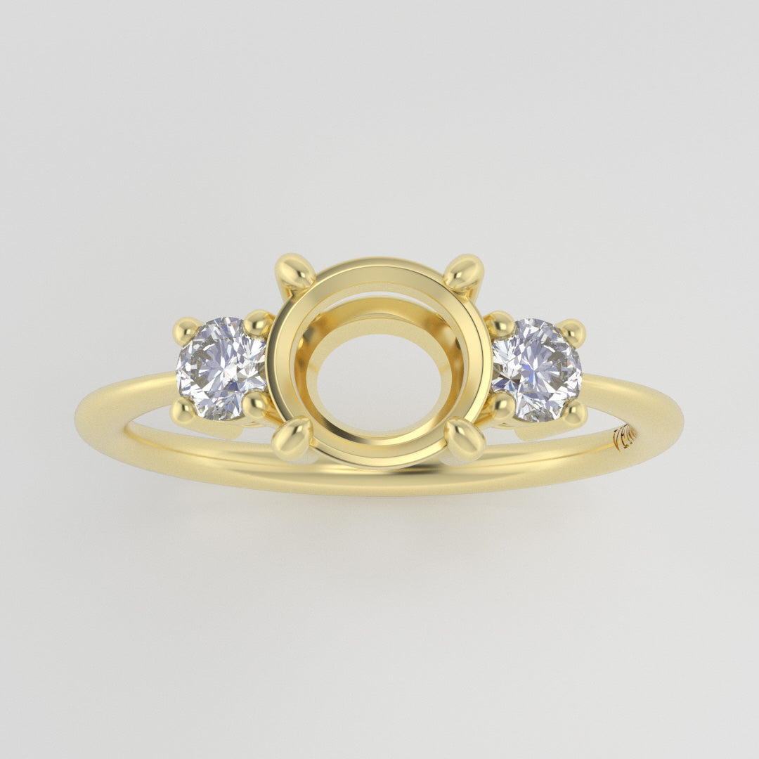 The Orion | 14k | Yellow | Size 9.25 | Stone Moissanite | Oval | 8x6mm | Cinque Ring Box | Custom Engraving: słoneczko +$75