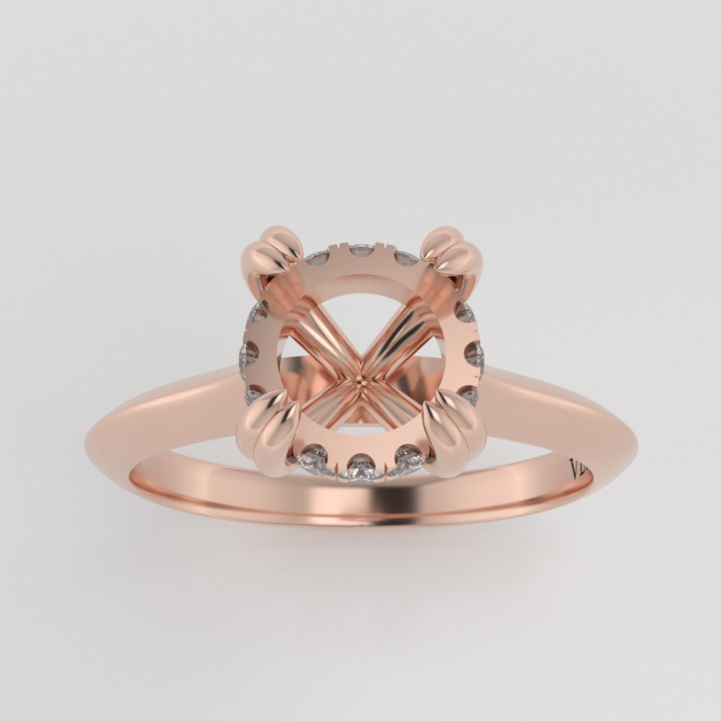 The Eden | 14k | Rose | Size 4 | Stone SA33 | Cinque Ring Box | Custom Engraving:  +$0
