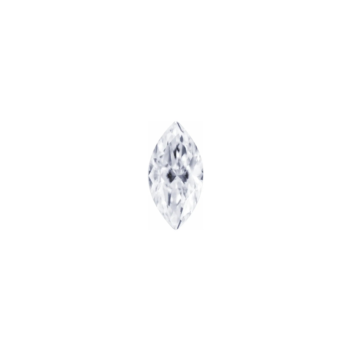The Vega | 14k | White | Size 7 | Stone Moissanite | Marquise | 10x5mm | Fremont Ring Box | Custom Engraving:  +$0