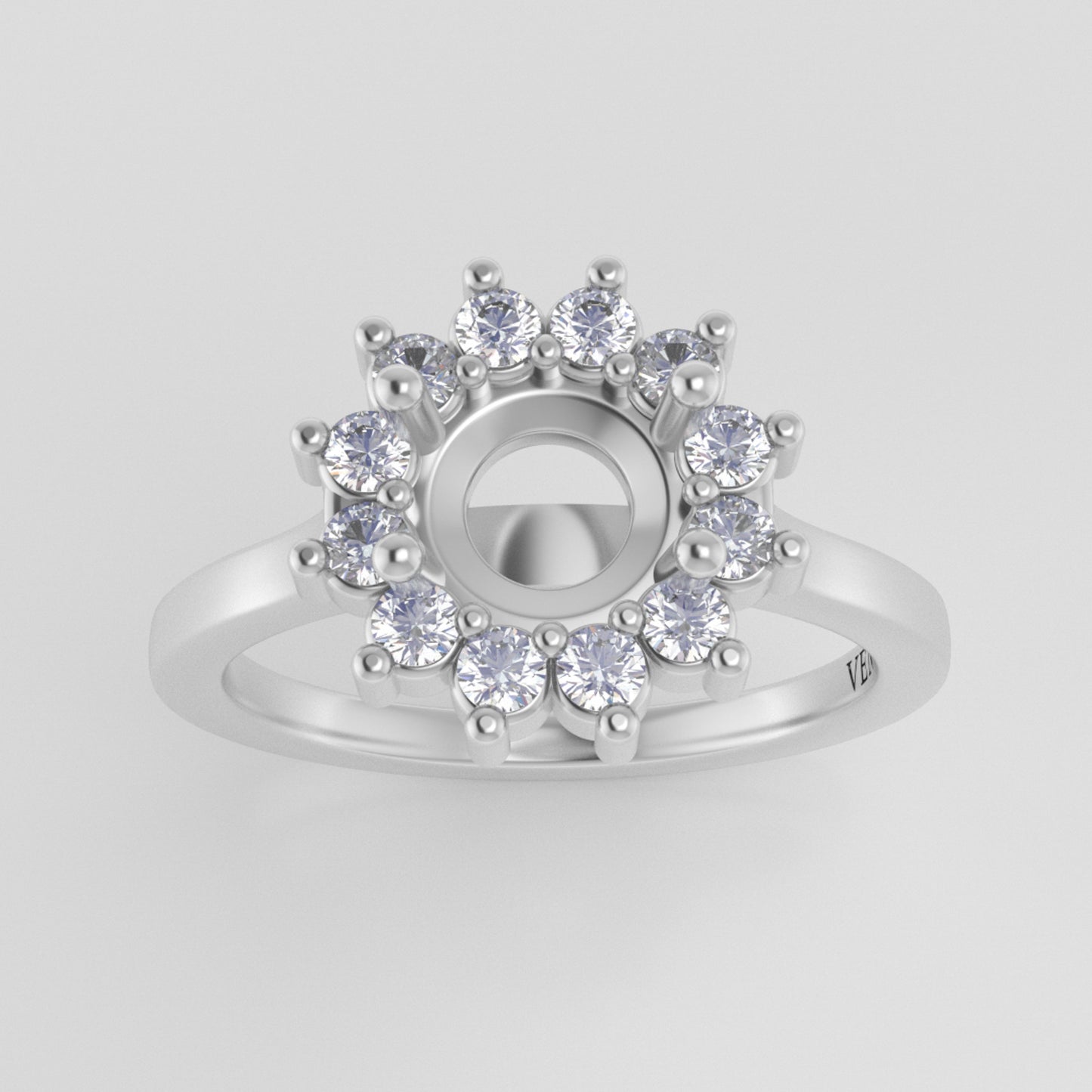 The Soleil | 18k | White | Size 6.75 | Stone Moissanite | Pear | 9x6mm | Rockies Ring Box | Custom Engraving:  +$0