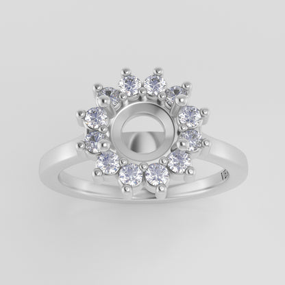 The Soleil | 18k | White | Size 6.75 | Stone Moissanite | Pear | 9x6mm | Rockies Ring Box | Custom Engraving:  +$0