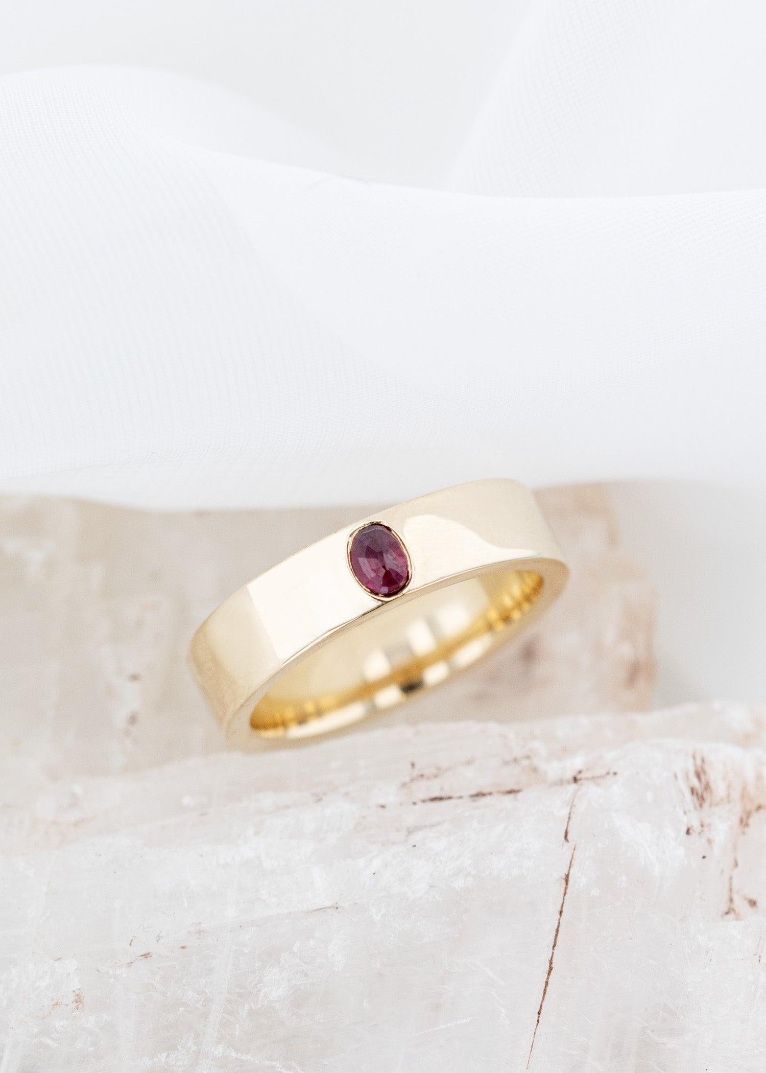 The Atlas Ring | .38ct Oval Ruby | Yellow Gold - VENVS