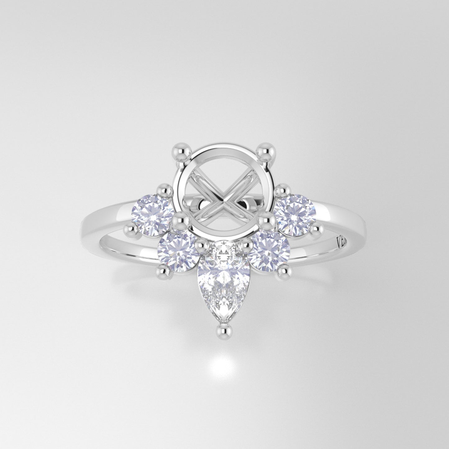 The Celeste | Platinum | White | Size 8 | Stone EMC22 | Rainforest Ring Box | Custom Engraving:  +$0
