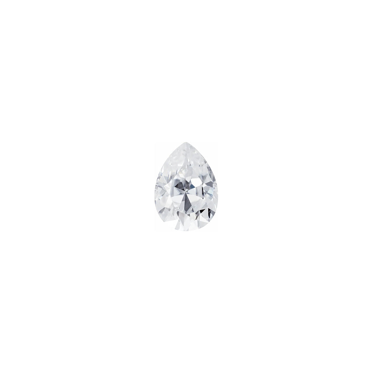 The Celeste | 14k | White | Size 6 | Stone Moissanite | Pear | 7x5mm | Cinque Ring Box | Custom Engraving:  +$0